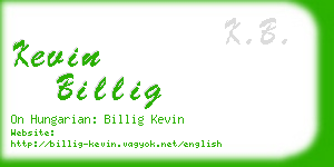 kevin billig business card